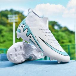 Tênis de futebol masculino, chuteiras de futebol, tops altos, com renda, espinhos antiderrapantes, AG ao ar livre, FG, lacrosse de beisebol, botas de combate de rugby - Image 2