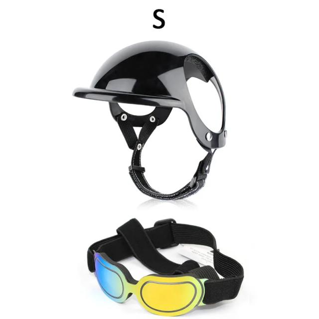 Capacete de Segurança para Cães e Gatos com Óculos de Sol - Ideal para Passeios de Bicicleta e Motocicleta