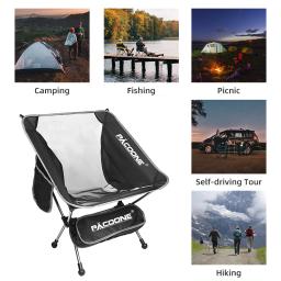 PACOONE-Cadeiras de acampamento ao ar livre destacáveis, cadeira dobrável lua portátil, cadeira de praia pesca, ferramentas assento ultraleve, caminhadas piquenique assento - Image 6