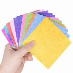 Papel de Origami Quadrado Brilhante, Dobrável com Glitter Lateral Único, Papel de Cor Sólida, Artesanato Handmade Scrapbooking, Decoração DIY Wrap, 50Pcs - Image 5