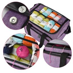 Grande Capacidade Multifuncional Knitting Bag, Armazenamento De Fios De Crochê De Lã, Acessórios De Costura De Agulha, Saco De Armazenamento - Image 2