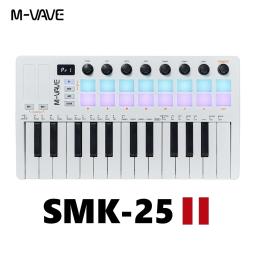 M-VAVE-MIDI Teclado de Controle, Mini USB Pad, 25 Key Midi Controller, 16 RGB Drum Pads, 8 Botões, Música, Notebook, SMK-25 II - Image 1