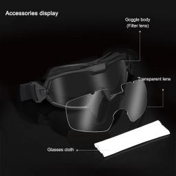 Airsoft Paintball óculos com lente transparente, proteção ocular resistente a riscos, óculos de segurança, micro ventilador - Image 5
