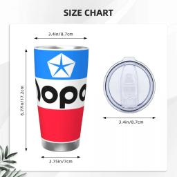Mopar-Copo Térmico Isolado a Vácuo em Aço Inoxidável, Canecas de Parede Dupla, Copo de Corrida, 20oz - Image 3
