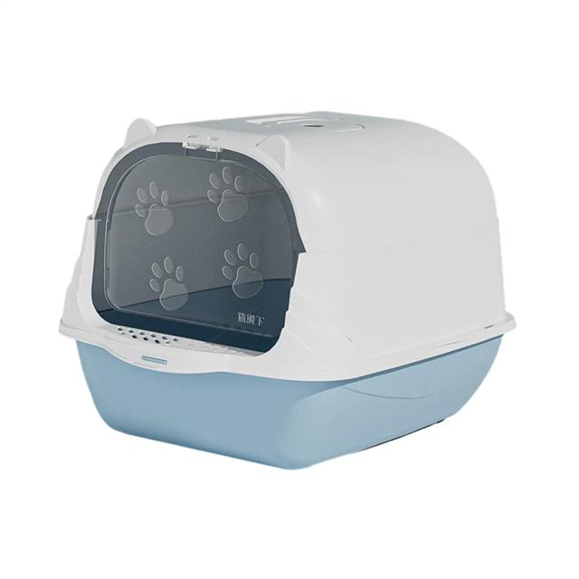 Caixa de Areia Portátil com Capuz e Tampa para Gatos - Bandeja Removível e Design Espaçoso para Seu Pet