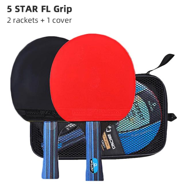 Raquete Profissional de Tênis de Mesa BOLI com 5/6 Estrelas, Ideal para Jogo Ofensivo, Conjunto com 2 Peças e Tecnologia de Elasticidade Fina