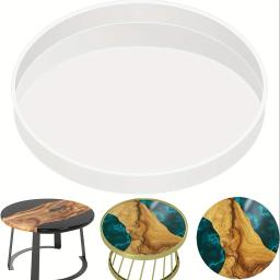 Moldes De Fundição De Silicone De Mesa De Resina, Molde Epóxi Redondo Grande, Mesa De Fabricação, Placa De Charcutaria, 1Pc, 24" - Image 1