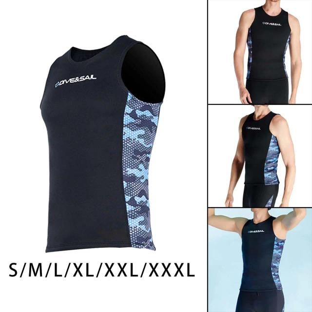 Colete de Mergulho Masculino em Neoprene de 2 mm - Moderno e Sem Mangas para Esportes Aquáticos