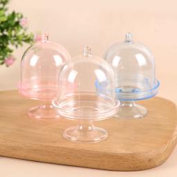 Clear Cupcake Stand Box, barra de doces, mesa doce, sobremesas, cookies Box, casamento, decorações de aniversário, 8cm, 4pcs - Image 4