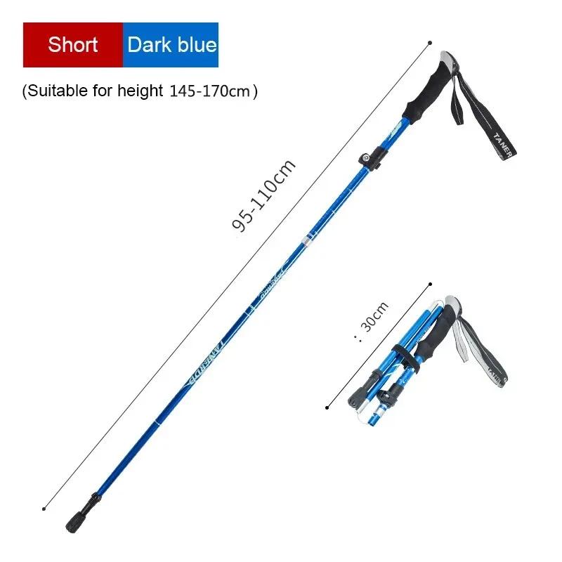 Bastão telescópico para os idosos, Bastão ajustável, Acampamento ao ar livre portátil, Caminhadas, 5 Seção, 1Pc - Image 1