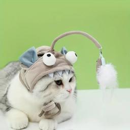 Penas resistentes à mordida para gatos e gatinhos, brinquedos, suprimentos, suprimentos, chapéus, capas de cabeça, hastes longas - Image 4