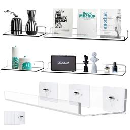 Parede Acrílica Cor Prateleira Pendurada, Cremalheira De Armazenamento De Plexiglás, Adesivo Grosso Forte, Soco Livre, Soco, Banheiro, Banheiro, Cozinha, 3mm - Image 1
