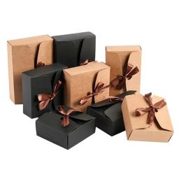 Caixas De Presente Com Fita, Saco De Papel Kraft, Embalagem para Crianças, Decoração De Festa De Aniversário, Suprimentos De Decoração De Casamento, Sacos De Doces - Image 1