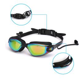 Óculos de natação à prova d'água profissional, HD, Anti-Fog, UV Silicone, óculos ajustáveis, Clear, óculos masculinos - Image 4
