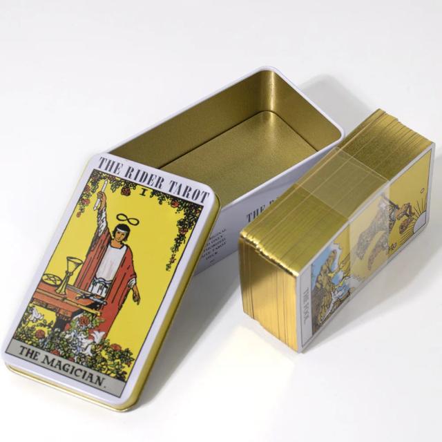 Caixa de Ferro para Tarô de 10x6cm - Jogo de Mesa Multiplayer Divertido para Festas em Família com Instruções Inclusas