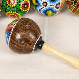 Martelo de areia artesanal Natural Coconut Shell, percussão profissional, instrumento musical para meninos e meninas, hand shaker, maracas, 1pc - Image 4