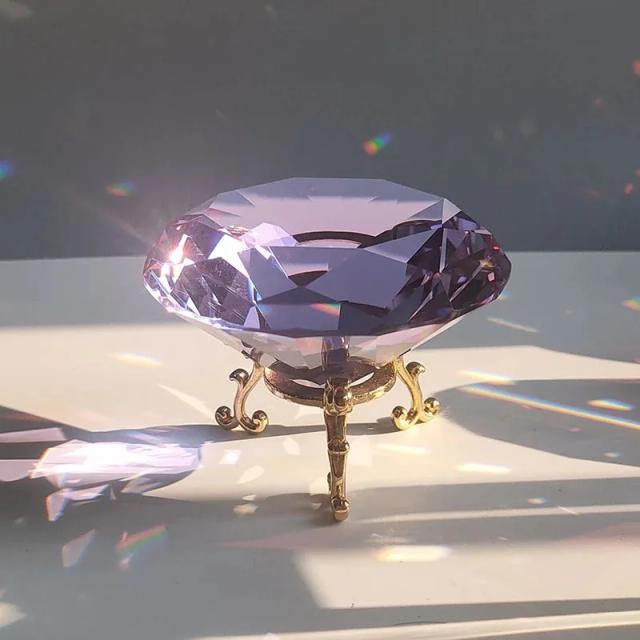 Diamante de Vidro de Cristal para Decoração de Casa em 10 Cores - Ornamentos para Festas e Propostas Românticas com Base Artesanal