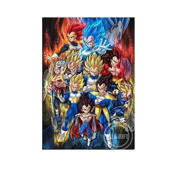 Arte Modular de Goku do Anime Dragon Ball: Impressões em HD para Decorar sua Sala
