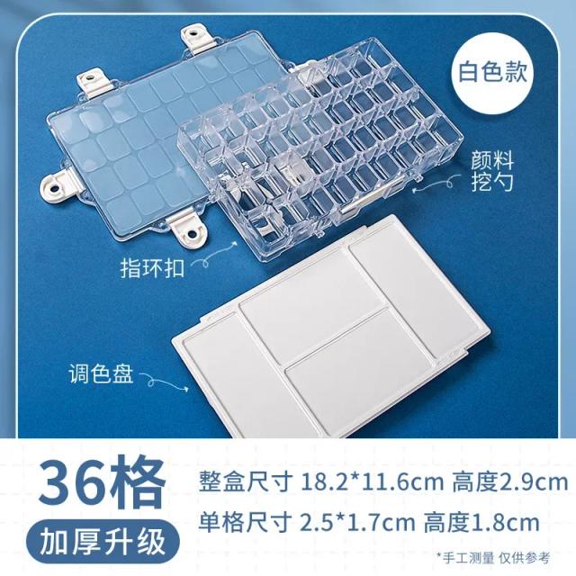 Caixa de Armazenamento Portátil para Pintura Hidratante com 24/36 Cores de Aquarela e Acrílico - Bandeja de Alta Qualidade para Artistas em Saídas Criativas
