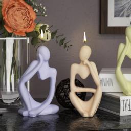 Molde De Silicone De Resina Epóxi 3D, Vela De Corpo Abstrato Europeu, Ornamentos De Retrato Do Pensador, Decoração De Casa Simples - Image 4