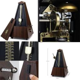 Antigo mecânico metrônomo teca madeira estilo vintage cor de madeira música temporizador para guitarra piano violino cítara instrumento musical - Image 6
