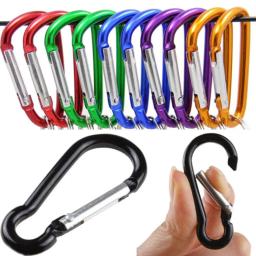 8pc liga de alumínio carabina chaveiro gancho clipe fivela slide bloqueio caminhadas escalada acampamento ao ar livre snap clip lock karkarkarkarkarkarkarabijn - Image 1