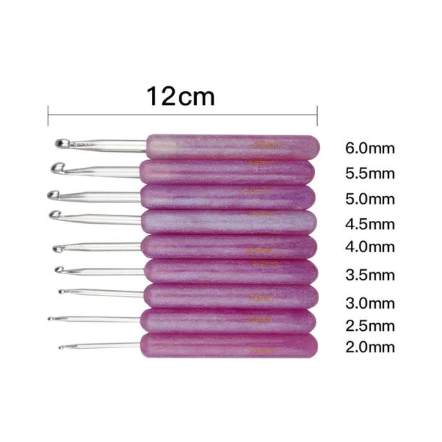 Ganchos de Crochê de Alumínio com Cabo Plástico e Agulhas de Tricô - Conjunto Completo para Artesanato DIY 2.0-6.0mm