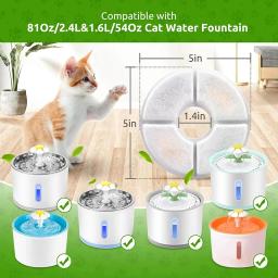 Filtros para fonte de animais de estimação, dispensador de água para cães e gatos, sistema multifiltração, carvão ativado, filtro de substituição, pacote com 4/8 - Image 6