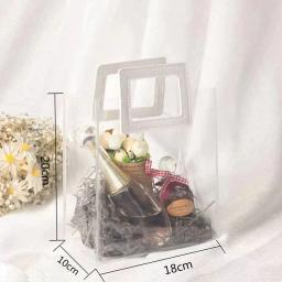 Saco de presente de pvc transparente com alças reutilizáveis grande capacidade simples embalagem de presente sacolas suprimentos de festa de aniversário de casamento - Image 6