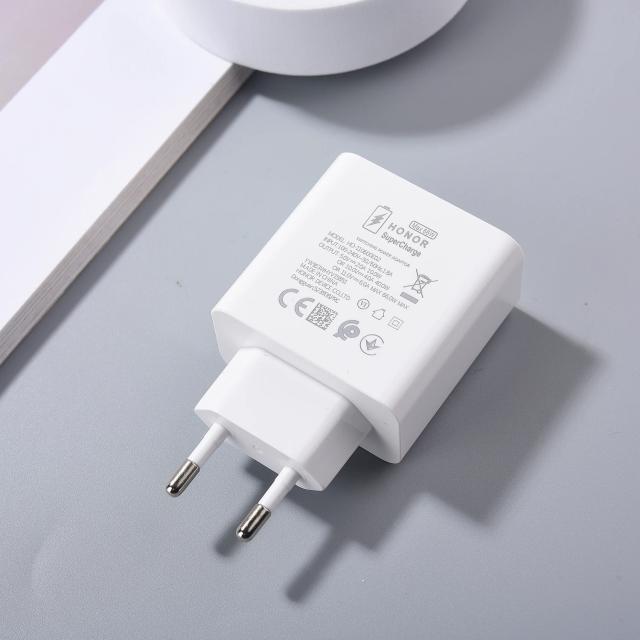 Carregador Original Honor 66W Super Rápido com Adaptador e Cabo 6A para Honor Magic V3, V2, V6, V5, V4, V3 Pro e Modelos 100, 90, 80, 70