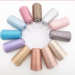 Fio De Seda Brilhante De Prata De Ouro, Cashmere Tecido, Fio De Crochet De Flor Envolvido, Fio Piscando, Fio De Seda De Ouro Do Arco-íris, 55g - Image 3