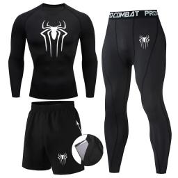 Terno de compressão térmica para homens, roupas Long Johns, treino de corrida, calças justas para exercícios, desgaste do inverno, 3 pcs - Image 1