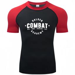 Camisas de compressão atléticas impressas para homens, secagem rápida, protetor de erupção respirável, tops apertados, MMA, BJJ, verão - Image 3