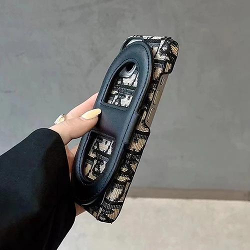Capa de Luxo Bordada para iPhone 16 Pro, 15, 14, 13, 12, 11 Pro Max com Porta-Moedas e Suporte para Telefone