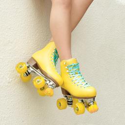 Patins da roda do plutônio com quadro da liga de alumínio, sapatos super do couro da fibra, elasticidade alta, indoor, rua, aptidão, patinação, luxo - Image 1