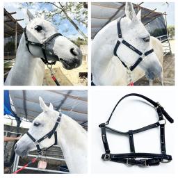 Cabeça de freio de cavalo de couro PU – Conjunto de ponteiros equestre ajustável para cavalos – Acessórios de aderência de equitação duráveis - Image 5