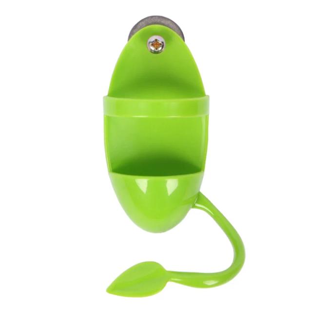 Suporte Alimentador Gaiola Pássaros Frutas Vegetais Plástico Verde 11cm