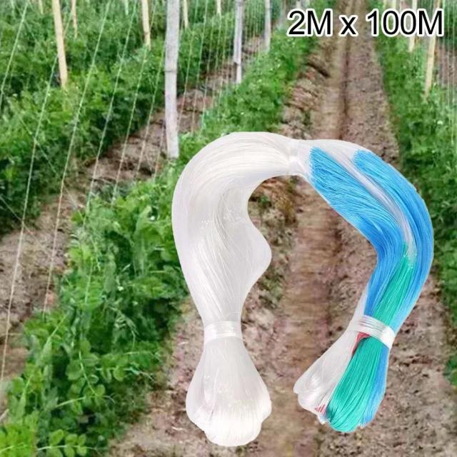 Suporte de Rede de Escalada para Jardins - Treliça de Polietileno 2mx100m Ideal para Pepinos e Plantas Vegetais