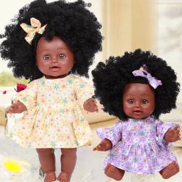35cm americano africano preto boneca renascer kawaii bebê nascido menina boneca com roupas explosão cabeça brinquedos para meninas consolador brinquedos - Image 3