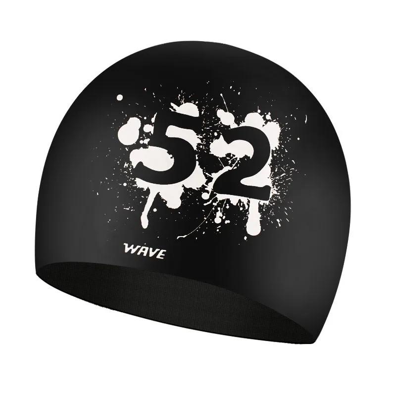 Impermeável silicone natação cap para homens e mulheres, adulto impressão, cuidados com os cabelos, monocromático, aumentar, nadar cap - Image 1