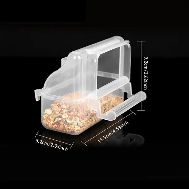 Alimentador e Bebedouro Transparente para Periquitos: Suprimento Prático de Água e Ração em Gaiolas para Pássaros Pequenos e Médios