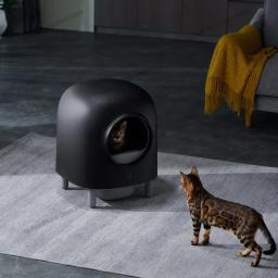 Caixa automática Cat Litter para vários gatos, auto limpeza, Bedpan Pet, controle remoto App, supressão de odores de alertas, desmontagem, 56L - Image 1