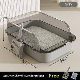 Grande capacidade aberta gato higiênico, caixa de lixo plástico, anti-respingo gatos higiênico, Bedpan limpeza, Bacia de banho suprimentos - Image 6