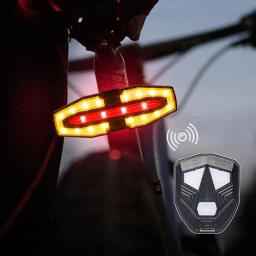 USB Recarregável Turn Signals para Bicicleta, Luz Traseira, Aviso de Segurança, Ciclismo Luz, Controle remoto sem fio - Image 1