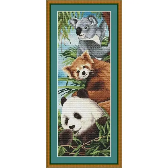 Kit Completo de Ponto Cruz Travessia Animal com Bordados, Fios de Algodão e Materiais de Artesanato Homfun ZZ9758