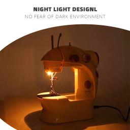 Máquina de costura multifuncional Desktop com pedal, Mini aparelho elétrico, Máquina de costura miniatura doméstica, Luz LED - Image 6