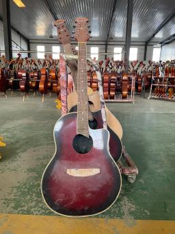Guitarra Elétrica Emagrecimento Cordas Ornamentais, DIY 6 cordas, 41 polegadas, 24 bandas Folk Guitar defeito - Image 4