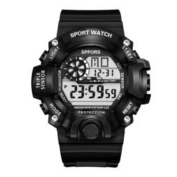 Relógio multifuncional ao ar livre pulseira de borracha esporte relógio digital mostrador luminoso casual moda wirstwatch para homem relogio masculino - Image 5