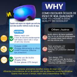 Ski Goggles Pro 100% Proteção UV400 Anti Fog Lens Intercambiáveis Óculos de esqui Snowboard Snow Goggles para homens Mulheres Natfire N3 Pro - Image 2