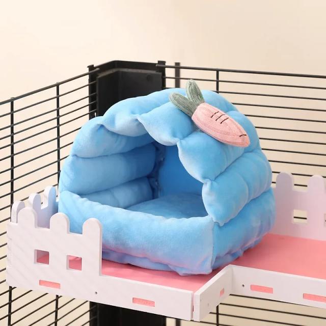 Cama Aconchegante para Animais Pequenos - Ninho Fofo para Hamsters, Cobaias e Esquilos em Pelúcia Quente